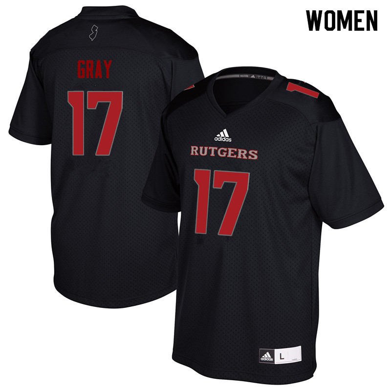 Women #17 K.J. Gray Rutgers Scarlet Knights College Football Jerseys Sale-Black